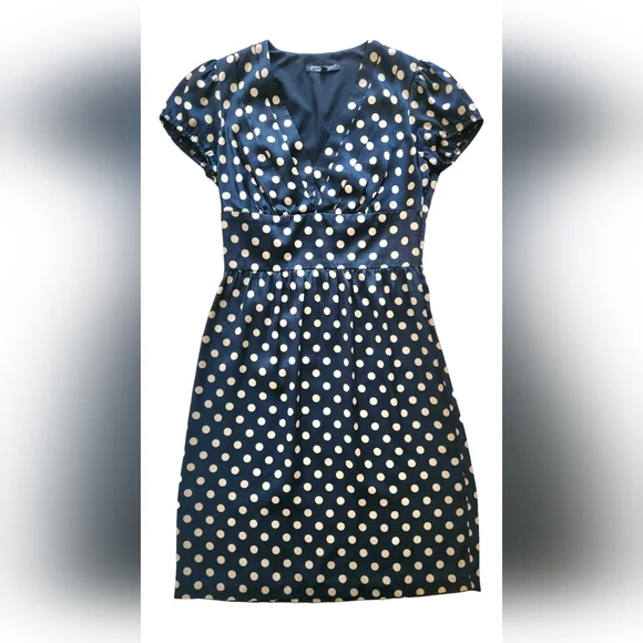 Betsey Johnson | Dresses | Betsey Johnson Vintage Retro Silk Polka Dot  Dress Black Made In Usa Sz 4 | Poshmark